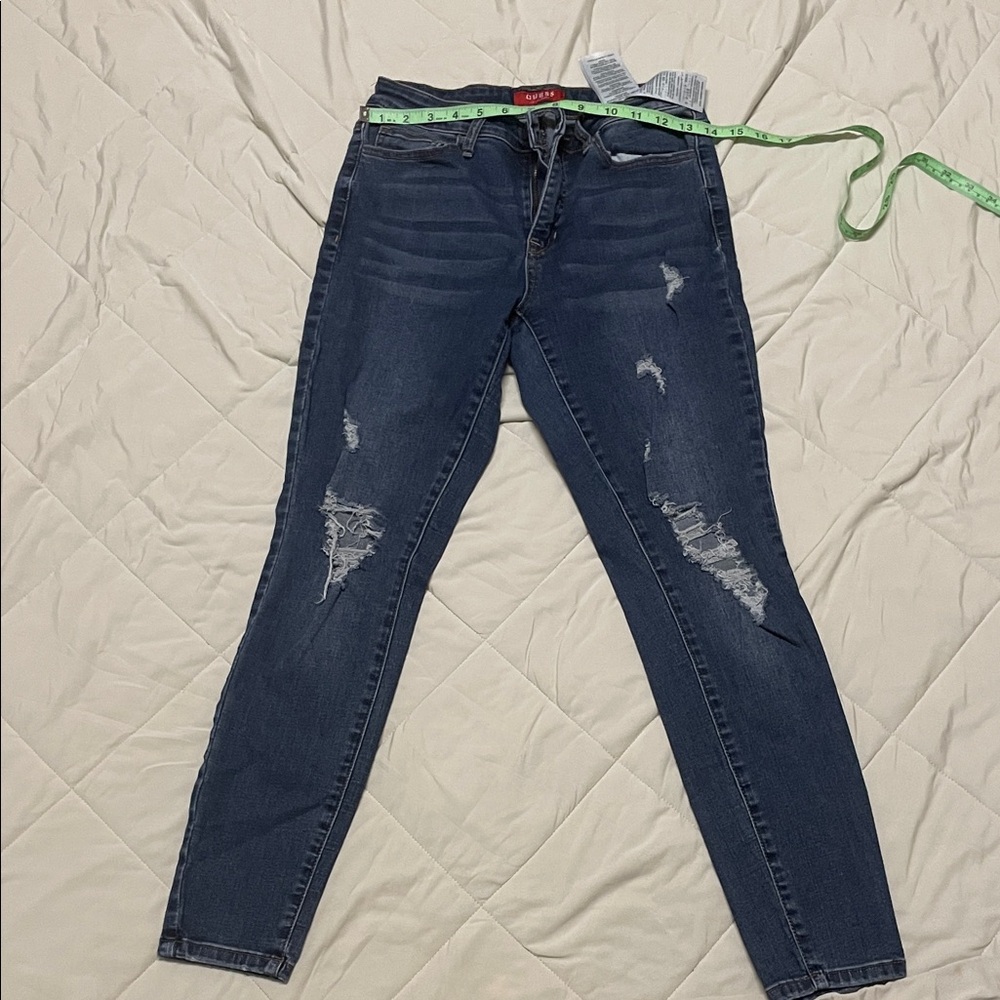 Guess Dark Blue Distressed Skinny Jeans